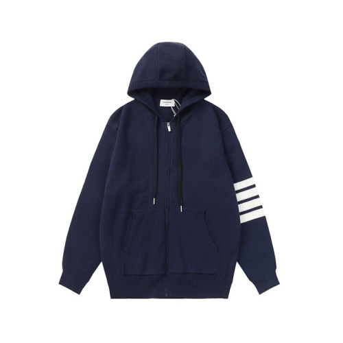톰브라운 남성 캐쥬얼 네이비 후드티 - Thom Browne Mens Navy Hoodie - to131x
