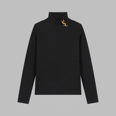 입생로랑 남성 블랙 터틀넥 긴팔티 - Saint laurent Mens Black Tshirts - ysl436x