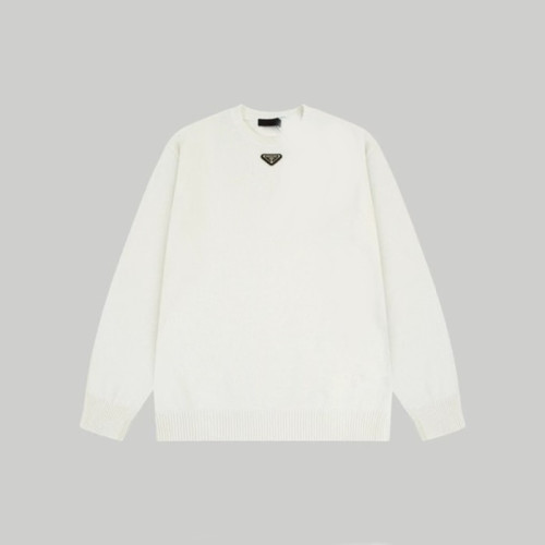 프라다 남성 크루넥 화이트 니트 - Prada Mens White Knits - pr866x