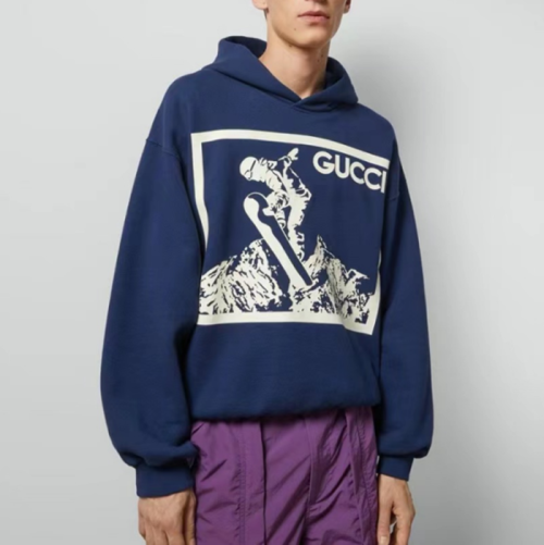 구찌 남성 블루 후드티 - Gucci Mens Blue Hoodie - gu1166x