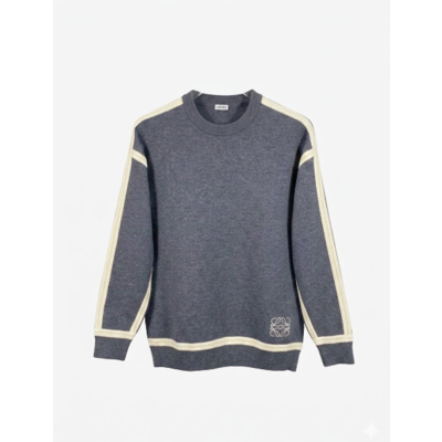 로에베 남성 그레이 크루넥 스웨터 - Loewe Mens Gray Sweaters - loe818x