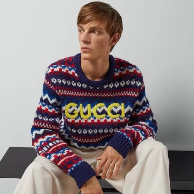구찌 남성 크루넥 스웨터 - Gucci Mens Round Sweater - guc25x