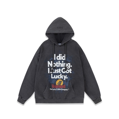 베트멍 남성 다크 그레이 후드티 - Vetements Mens Dark-gray Hoodie - vec57x
