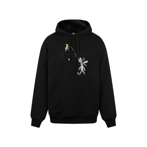 로에베 남성 블랙 후드티 - Loewe Mens Black Hoodie - loc216x