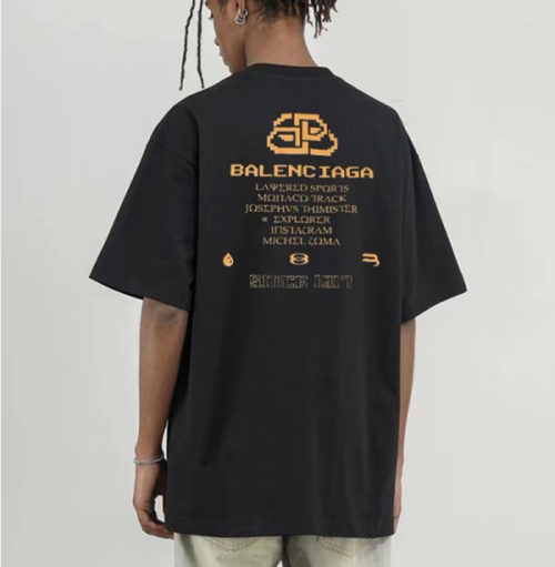 발렌시아가 남성 블랙 크루넥 반팔티 - Balenciaga Mens Black Tshirts - bac188x