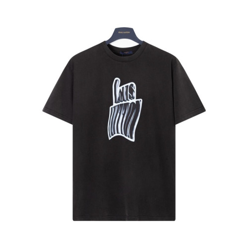 루이비통 남성 블랙 반팔티 - Louis vuitton Mens Black Tshirts - lvc327X