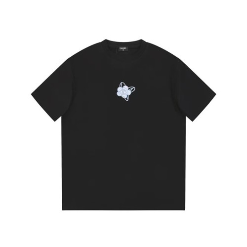 샤넬 남/녀 블랙 반팔티 - Chanel Unisex Black Tshirts - chc342x