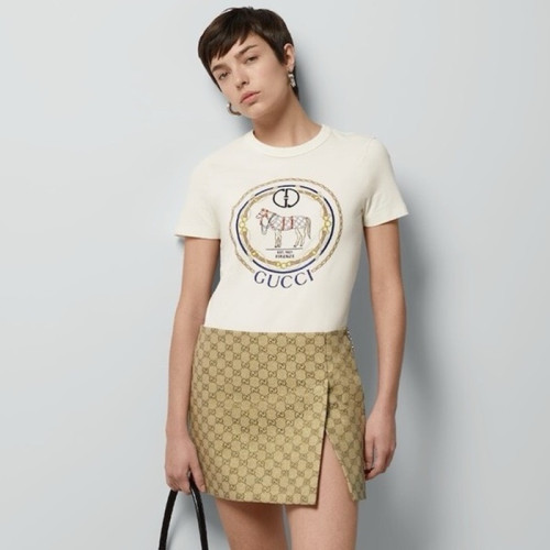 구찌 여성 아이보리 티셔츠 - Gucci Womens Ivory Tshirts - guc360x