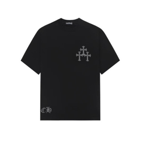크롬하츠 남성 블랙 반팔티 - Chrom Hearts Mens Black Tshirts - chc131x