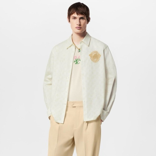 루이비통 남성 아이보리 셔츠 - Louis vuitton Mens Ivory Shirts - lvc373x