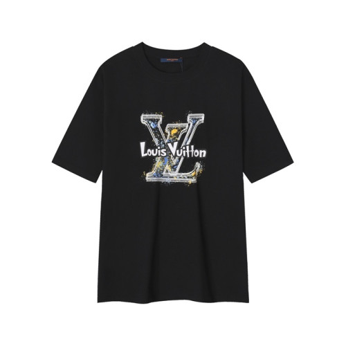 루이비통 남성 블랙 반팔 티셔츠 - Louis vuitton Mens Black Tshirts - lvc439x