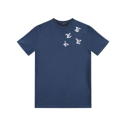 루이비통 남성 네이비 반팔 티셔츠 - Louis vuitton Mens Navy Tshirts - lvc377x