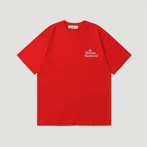 비비안웨스트우드 남/녀 레드 반팔 티셔츠 - Vivienne Westwood Unisex Red Tshirts - vic539x