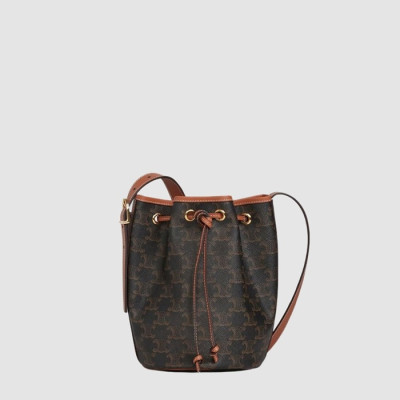 셀린느 여성 트리오페 드로우스트링 버킷백 - Celine Womens Triomphe Drawstring Bucket Bag - ceb1654x