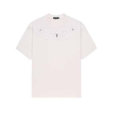 크롬하츠 남성 화이트 반팔티 - Chrom Hearts Mens White Tshirts - chc134x