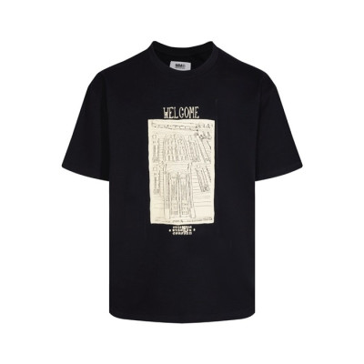 메종 마르지엘라 남/녀 블랙 반팔 티셔츠 - Maison Margiela Unisex Black Tshirts - mac690x