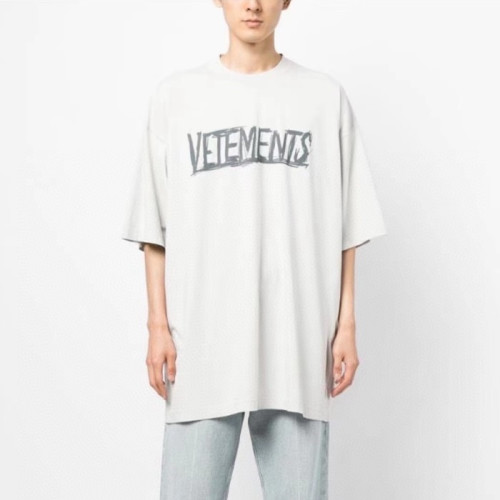 베트멍 남/녀 베이지 반팔 티셔츠 - Vetements Unisex Beige Tshirts - vec702x
