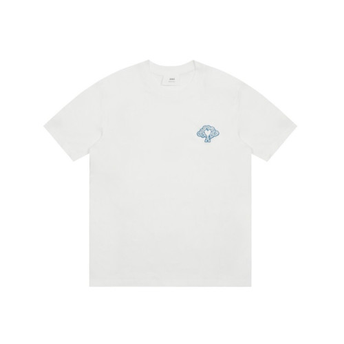아미 남성 화이트 반팔티 - Ami Mens White Tshirts - amc802x