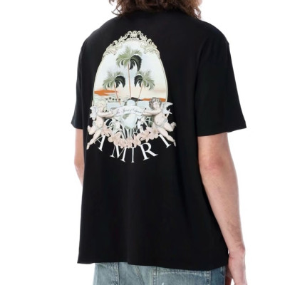 아미리 남성 블랙 반팔 티셔츠 - Amiri Mens Black Tshirts - amc820x