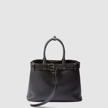 프라다 여성 더블 벨트 토트백 1BA416 - Prada Womens Black Tote Bag - prb2047x