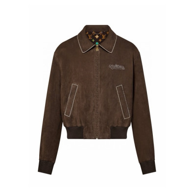 루이비통 남성 브라운 스웨이드 가죽 자켓 - Louis vuitton Mens Brown Jackets - lvc1305x