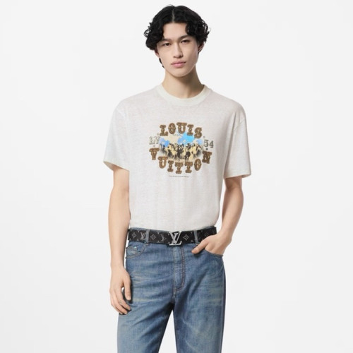 루이비통 남성 라운드 반팔 티셔츠 - Louis vuitton Mens Round Tshirt - lvc1893x