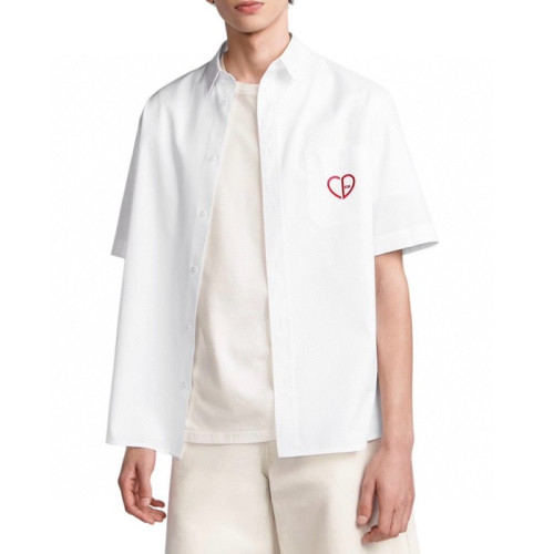디올 남성 화이트 반팔 셔츠 - Dior Mens White Shirts - dic1906x