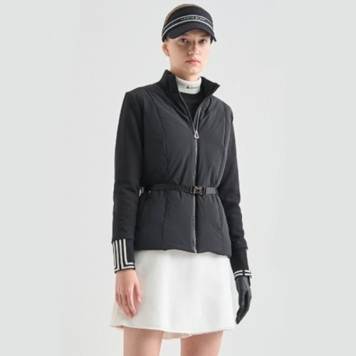 [LANVIN BLANC] 랑방블랑 여성 텍스처 블록 벨티드 패딩 점퍼 - gol1486x