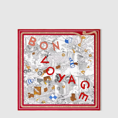 루이비통 여성 본 보야주 스퀘어 스카프 - Louis vuitton Womens Bon Voyage Square Scarf - acc3624x