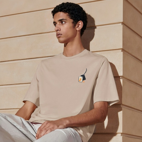 에르메스 남성 라운드 반팔티 - Hermes Mens Round Tshirt - hec5217x
