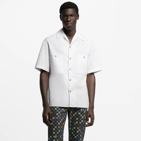 루이비통 남성 반팔 셔츠 - Louis vuitton Mens White Shirts - lvc5250x