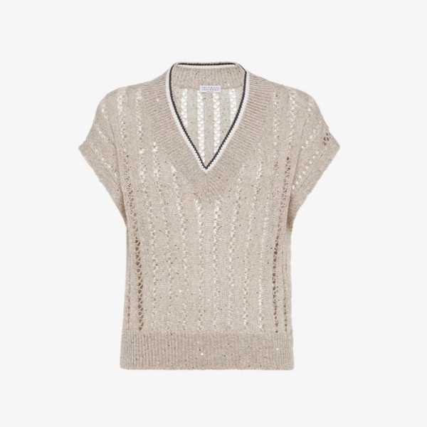 브루넬로쿠치넬리 여성 브이넥 베스트 - Brunello Cucinelli Womens V-neck Best - brc5853x