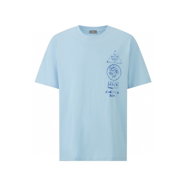 디올 남성 라운드 반팔 티셔츠 - Dior Mens Round Tshirt - dic5891x