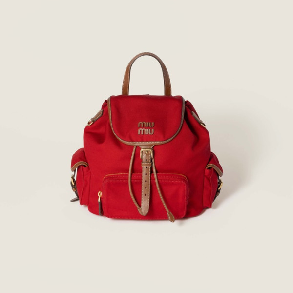 미우미우 여성 캔버스 및 가죽 백팩 - MiuMiu Womens Canvas and Leather Backpack - mib5400x