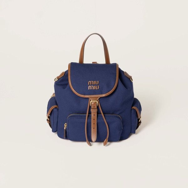 미우미우 여성 캔버스 및 가죽 백팩 - MiuMiu Womens Canvas and Leather Backpack - mib5401x