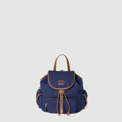 미우미우 여성 캔버스 가죽 백팩 - MiuMiu Womens Canvas Leather Backpack - mib5401x