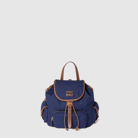 미우미우 여성 캔버스 가죽 백팩 - MiuMiu Womens Canvas Leather Backpack - mib5401x
