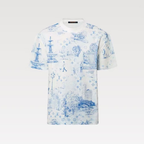 루이비통 남성 라운드 반팔 티셔츠 - Louis vuitton Mens Round Tshirt - lvc6191x