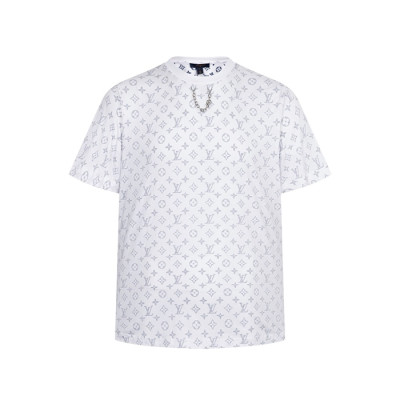 루이비통 남성 라운드 반팔 티셔츠 - Louis vuitton Mens Round Tshirt - lvc6660x