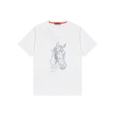 에르메스 남성 라운드 반팔티 - Hermes Mens Round Tshirt - hec6733x