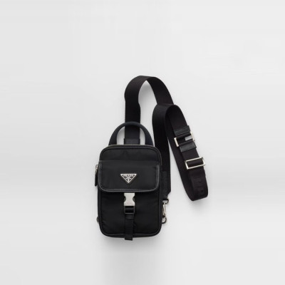 프라다 남성 리나일론 사피아노 가죽 스마트폰 케이스 2ZH194 - Prada Mens Re-Nylon And Saffiano Leather smartphone Case - prb5641x