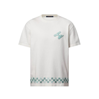 루이비통 남성 라운드 반팔 티셔츠 - Louis vuitton Mens Round Tshirt - lvc7053x