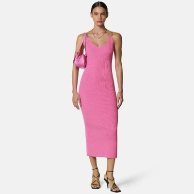 베르사체 여성 Safety Pin 니트 슬립 미디 드레스 - Versace Womens Safety Pin Knit Slip Midi Dress - hec7080x