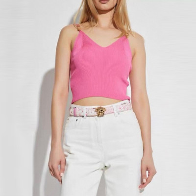 베르사체 여성 Safety Pin 니트 크롭 탑 - Versace Womens Safety Pin Knit Crop Tops - hec7081x
