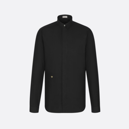 디올 남성 골드 꿀벌 자수 셔츠 - Dior Mens Gold Bee Embroidered Shirt - dic7341x