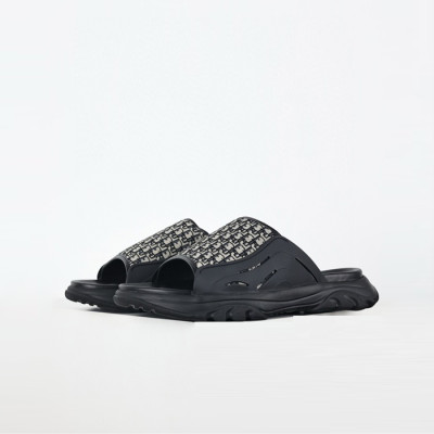 디올 남성  H 타운 슬리퍼 옴므 블랙 고무 샌들 - Dior Mens H Town Slipper Homme Rubber Sandals - dis6131x