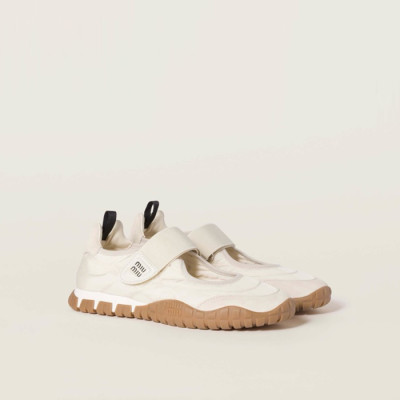 미우미우 여성 타이어 테크니컬 패브릭 스웨이드 발레리나 - Miumiu Womens Tyre Technical Fabric Suede Ballerina - mis6181x