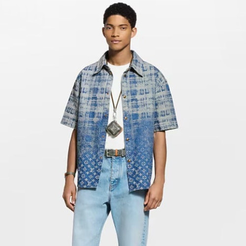 루이비통 남성 데님 반팔 셔츠 - Louis vuitton Mens Polo Shirts - lvc7437x