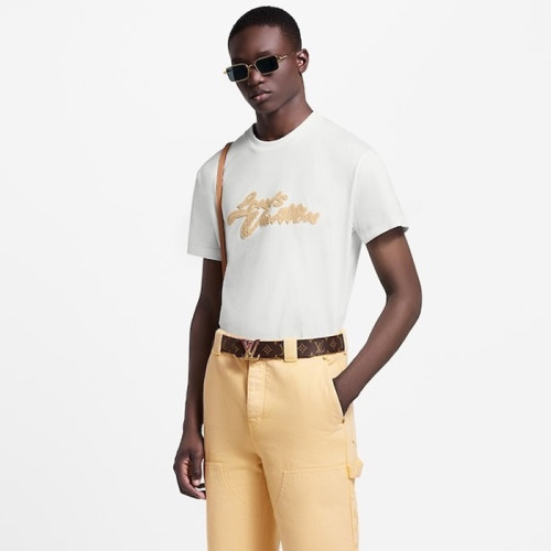 루이비통 남성 라운드 반팔 티셔츠 - Louis vuitton Mens Round Tshirt - lvc7483x