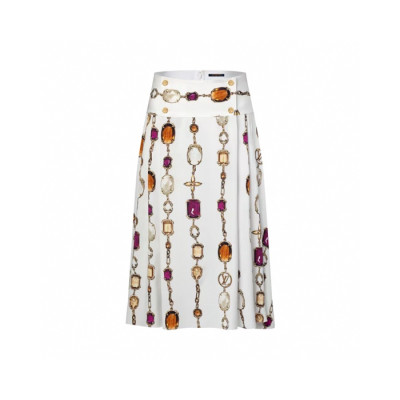 루이비통 여성 네크리스 프린트 미디 스커트 - Louis vuitton Womens Necklace Print Midi Skirt - lvc7706x